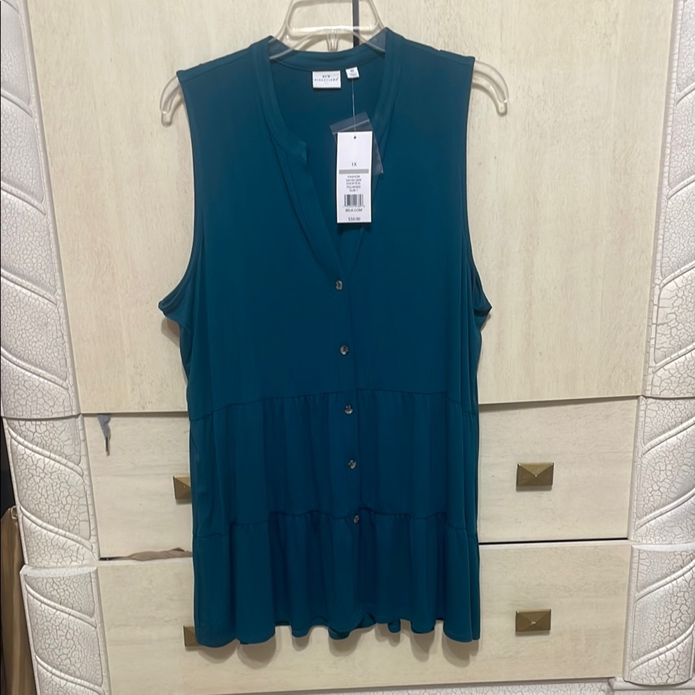 New Directions Teal Sleeveless Women's Top